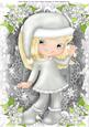 Lovely Blonde Girl in Silver Dress A4