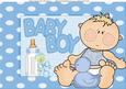 Cute Baby Boy with Duck A4