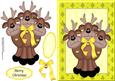 Family of Reindeers with Yellow Bow