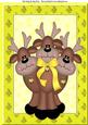 Family of Reindeers with Yellow Bow A4