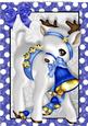 Lovely Silver Reindeer with Blue Bell A4
