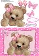 Lovely Brown Fuzzy Bear with Pink Bow