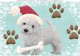 Cute Westie with Santa Hat A4