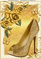 Beautiful Gold Shoe & Roses A4