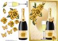 Champagne & Glass's with Gold Roses