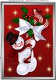 Snowman with Red & White Candy Cane A4
