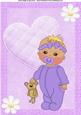 Cute Little Girl in Purple Baby Grow A4