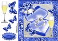 Beautiful Silver Engagement Ring in Dark Blue Box 8x8