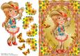 Cow-girl with Floral Corners