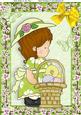 Pretty Little Girl with Easter Egg Basket & Chick A4