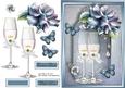 Champagne Glass's with Light Blue Roses