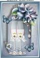 Champagne Glass's with Light Blue Roses A4