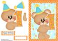 Birthday Bear with Orange Polka Dot Number 1