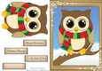 Festive Owl With Stripe Scarf