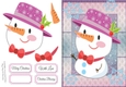 Cute Snowman With Lilac Hat