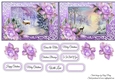 2 6x4 Christmas Scene With Purple Roses Toppers