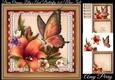 Beautiful Burnt Orange Lillys With Butterfly 8x8 Mini Kit