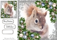 Gorgeous Squirrel With Bauble Corners 8x8