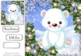 Gorgeous Polar Bear With Bauble Corners 8x8