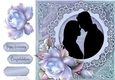 Beautiful Silhouette Couple With Blue Roses 8x8