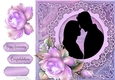 Beautiful Silhouette Couple With Purple Roses 8x8