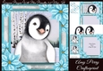 Gorgeous Penguin With Blue Poinsettia 8x8 Mini Kit