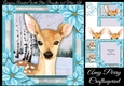 Gorgeous Reindeer With Blue Poinsettia 8x8 Mini Kit