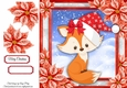 Adorable Fox With Santa Hat 8x8