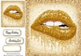 Beautiful Gold Glitter Lips 8x8