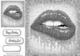 Beautiful Silver Glitter Lips 8x8