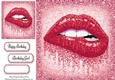 Beautiful Red Glitter Lips 8x8