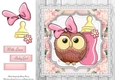 Beautiful Pink Owl With Bottle 8x8