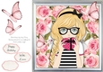 Pretty Girl With Love Heart Gift Box 8x8