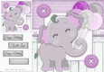 Adorable Purple Elephant With Balloons 8x8