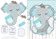 Gorgeous Elephant With Bottle in Light Blue
