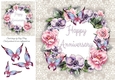 Beautiful Pink & Lilac Flowers Anniversary 8x8