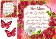 Beautiful Red & White Flowers Step-Mum 8x8