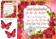 Beautiful Red & White Flowers Great Grandmother 8x8