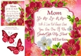 Beautiful Red & White Flowers Mom 8x8