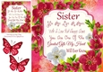 Beautiful Red & White Flowers Sister 8x8