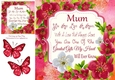 Beautiful Red & White Flowers Mum 8x8