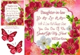 Beautiful Red & White Flowers Daughter-In-Law 8x8
