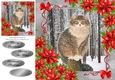 Gorgeous Grey Cat In The Snow 8x8