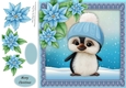Gorgeous Penguin In A Bobble Hat 8x8