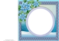 Gorgeous Blue Floral Christmas Blank Insert 8x8