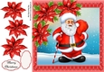 Gorgeous Santa With Red Poinsettias 8x8