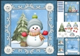 Gorgeous Snowman In Bobble Hat & Scarf 8x8 Mini Kit