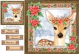 Gorgeous Festive Reindeer With Red Flowers 8x8