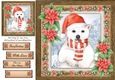 Gorgeous Festive Polar Bear With Red Flowers 8x8