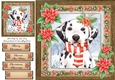 Gorgeous Festive Dalmation With Red Flowers 8x8